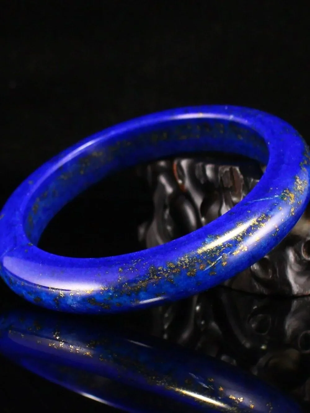 Natural Royal Blue Lapis Lazuli Bangle Bracelet 61.241g ID. 60.4mm Certified